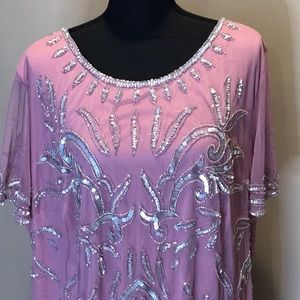 Women’s Roaman’s Formal Sequin Special Occasion Dress Mauve Size 32W